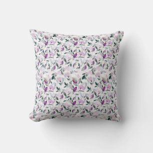 Lilacs & greenery throw pillow