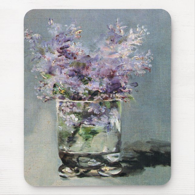Lilacs in a Glass  by Edouard Manet Mouse Pad (Front)