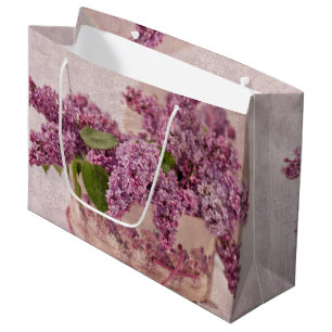 Lilacs In A Victorian Hat Box Large Gift Bag