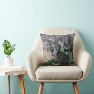 Lilacs in a Window by Mary Cassatt, Vintage Art Throw Pillow
