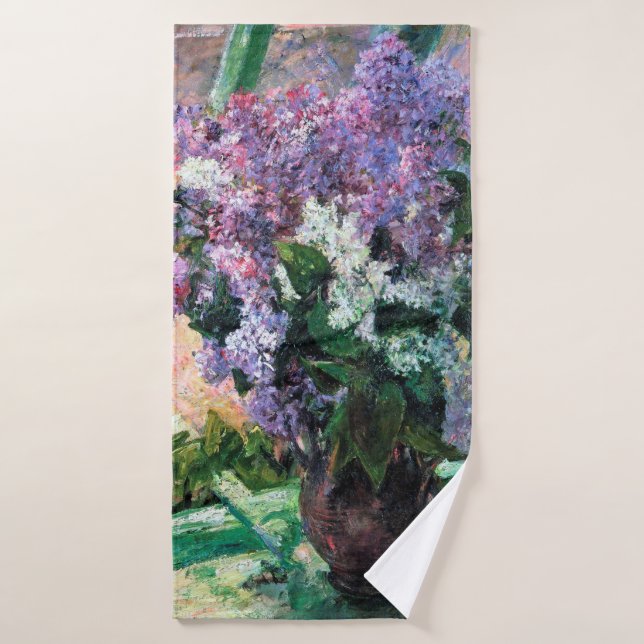 Lilacs in a Window, Mary Cassatt Bath Towel (Bath Towel)