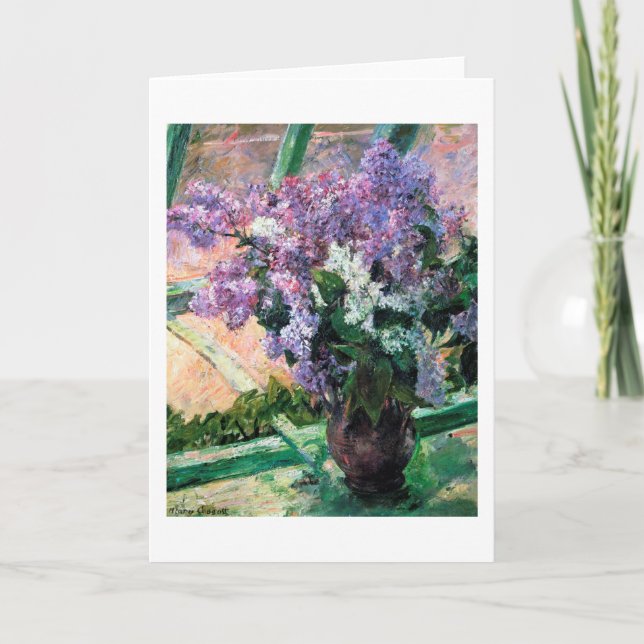 Lilacs in a Window, Mary Cassatt Card (Front)