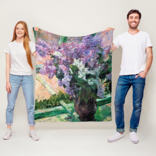 Lilacs in a Window, Mary Cassatt Fleece Blanket