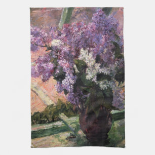 Lilacs in a Window   Mary Cassatt Kitchen Towel