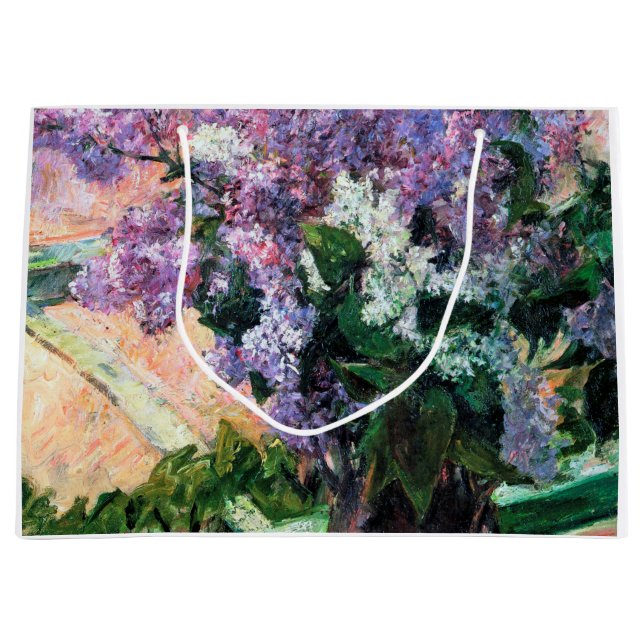 Lilacs in a Window, Mary Cassatt Large Gift Bag (Front)