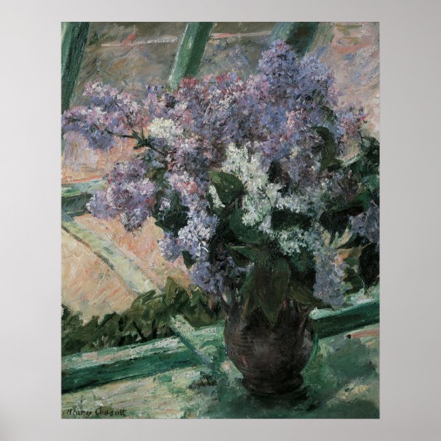 Lilacs in a Window, Mary Cassatt Poster (Front)