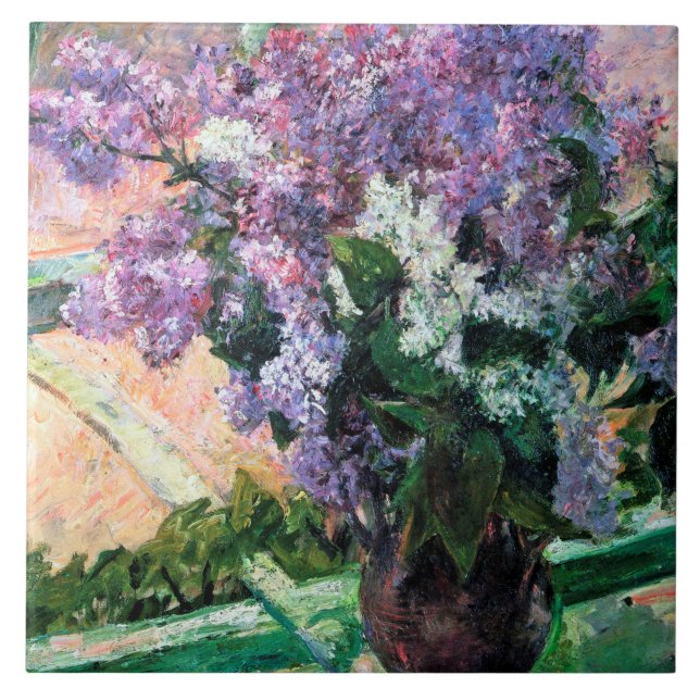 Lilacs in a Window, Mary Cassatt Tile (Front)