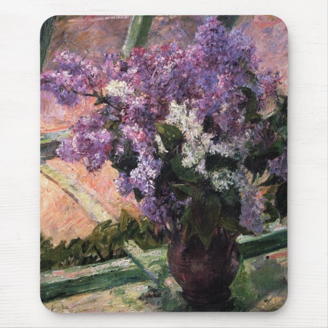 Lilacs In A Window Mouse Pad (Front)