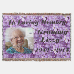 Lilacs In Loving Memory Memorial Blanket Throw