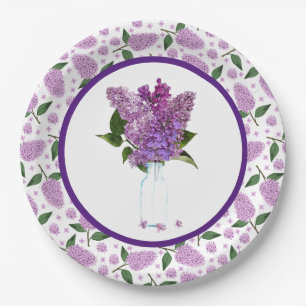 Lilacs In Spring Paper Plate