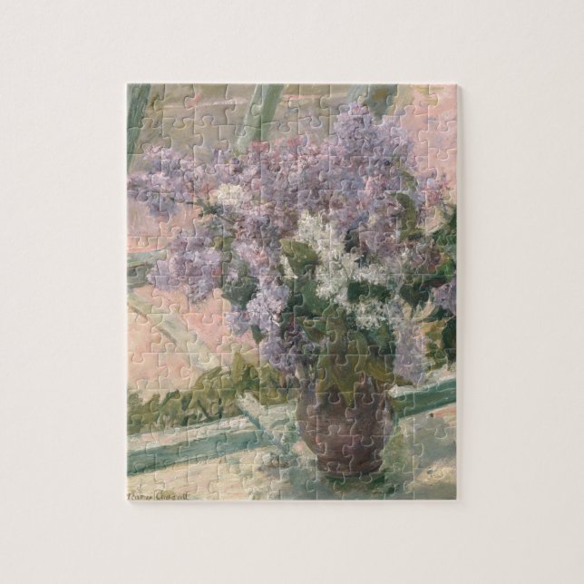 Lilacs in Window by Mary Cassatt American Painter Jigsaw Puzzle (Vertical)