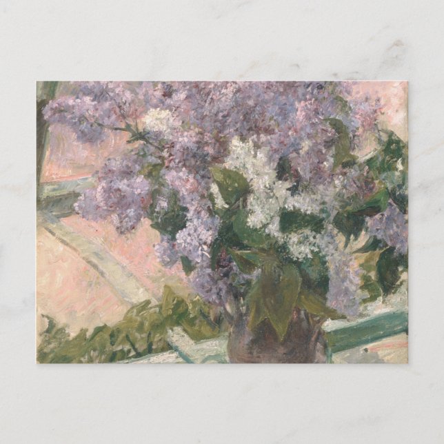 Lilacs in Window by Mary Cassatt American Painter Postcard (Front)