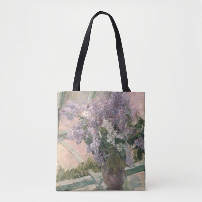 Lilacs in Window by Mary Cassatt American Painter Tote Bag (Front)