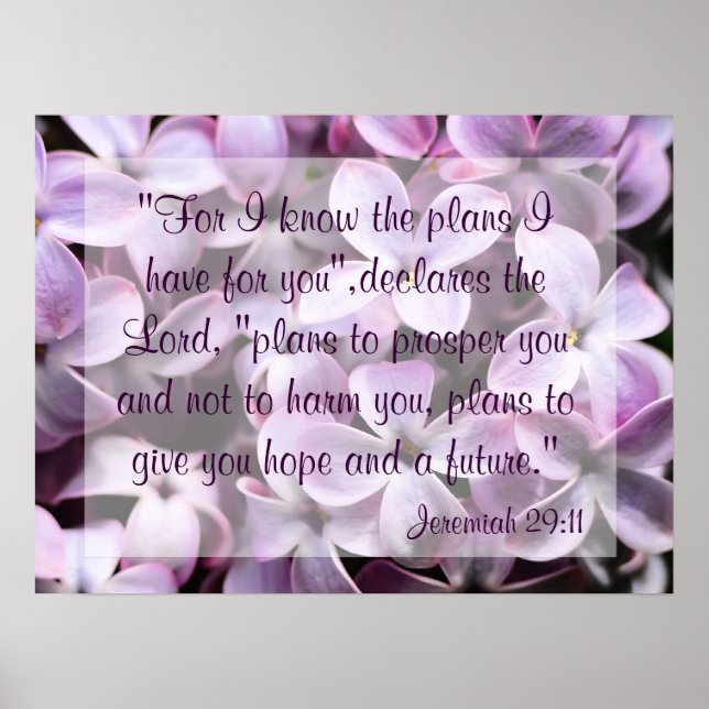 Lilacs Jeremiah 29:11 Poster (Front)