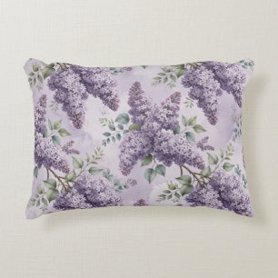 Lilacs Lilac Blossoms Sage Green Dusty Lavender Accent Pillow