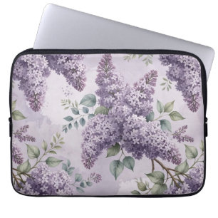 Lilacs Lilac Blossoms Sage Green Dusty Lavender  Laptop Sleeve