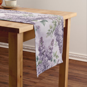 Lilacs Lilac Blossoms Sage Green Dusty Lavender  Medium Table Runner