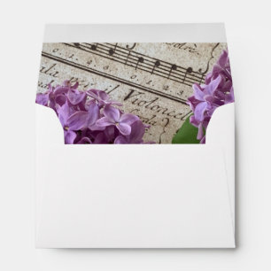 Lilacs on old sheet music envelope