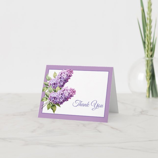 Lilacs Thank You Note Card (Front)