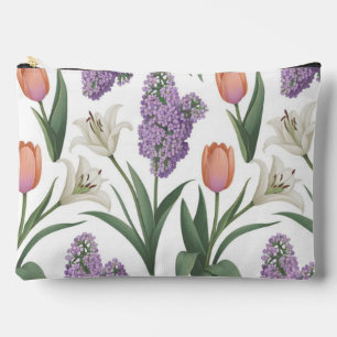 Lilacs Tulips Lilies Accessory Pouch Travel Bag
