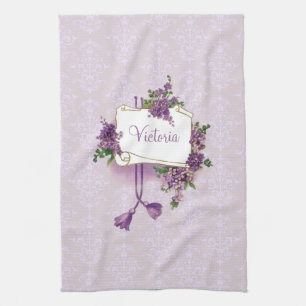 Lilacs vintage Serviette de cuisine personnalisée