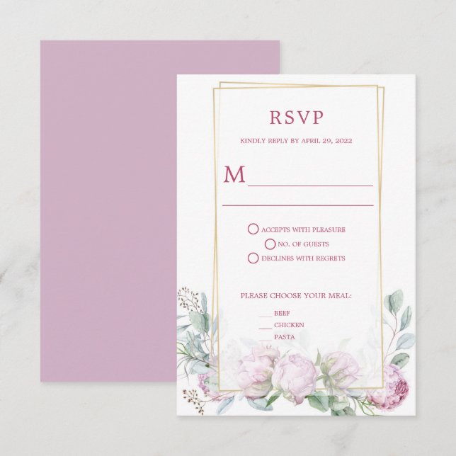 Lilacs violets RSVP - Amy (Devant / Derrière)