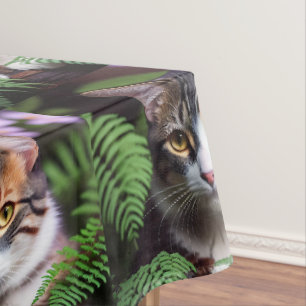 Lilah The Tabby Cat In The Fernery, Tablecloth