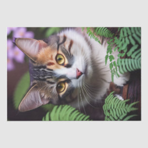 Lilah The Tabby Cat In The Fernery, Tissue Paper