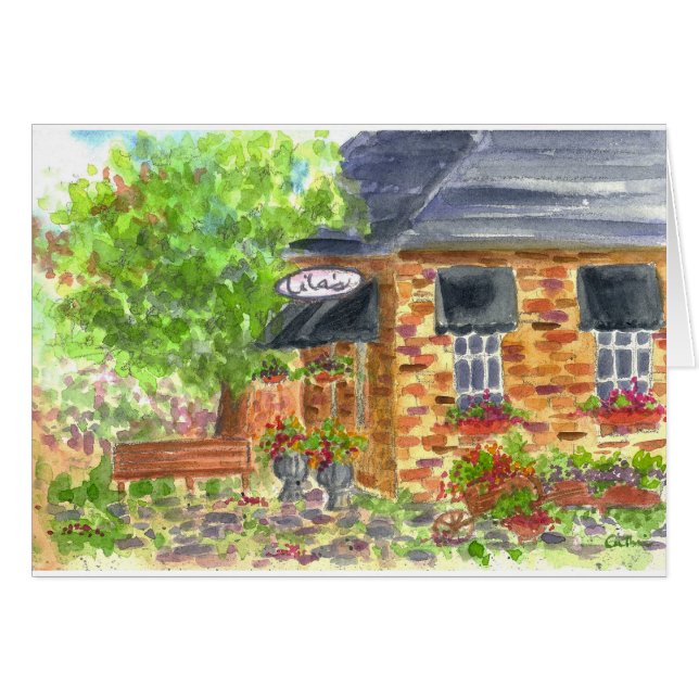 Lila's Cafe aquarelle peinture noir (Devant horizontal)