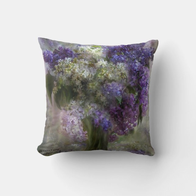 Lilas de coussin de décorateur d'art d'amour (Recto)
