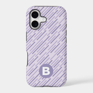 Lilas Moderne Violet Monogramme à Rayures Diagonal