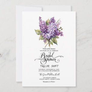 Lilas Rustique Invitation de Baby Shower de Mari