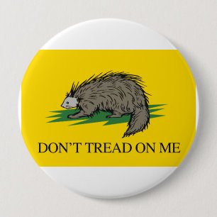 Lilbertarian - Don't Tread on Me Flag - - 4 Inch Round Button