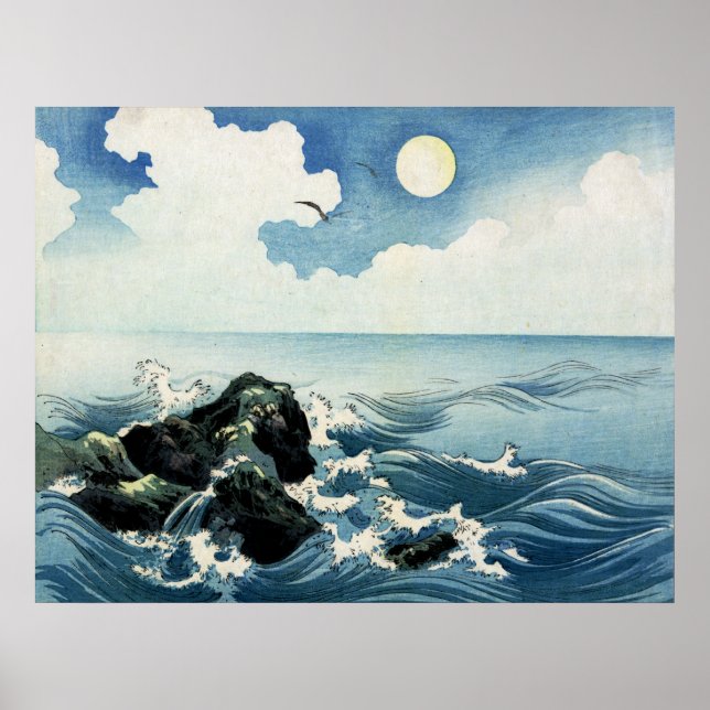 L'île de Kojima, Grosse Vague. Impression de bloc  (Devant)