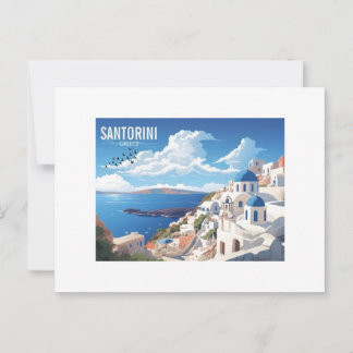 L'île de Santorin en Grèce Carte postale Voyage