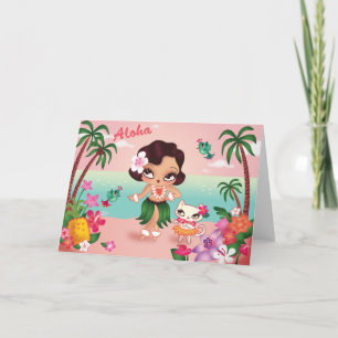 L'île paradisiaque de Hula Lulu - carte de voeux