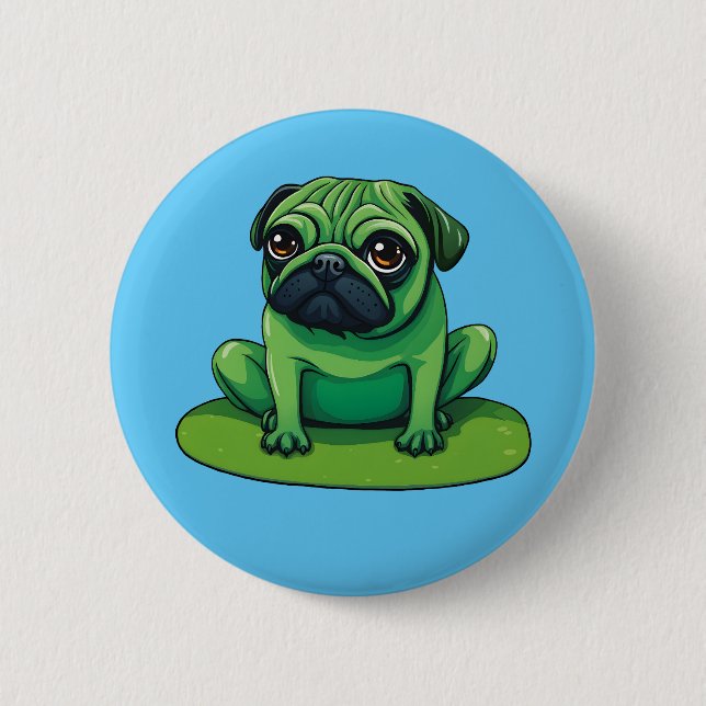 Lili Pug 2 Inch Round Button (Front)