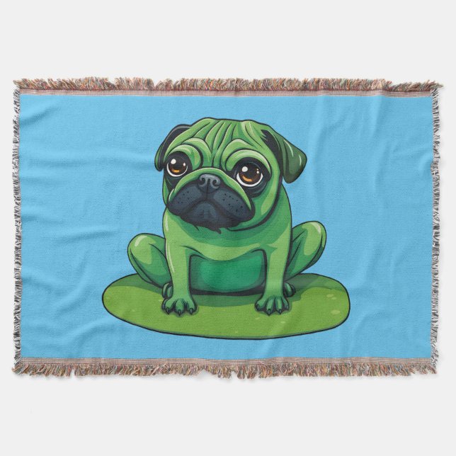 Lili Pug Throw Blanket (Front)