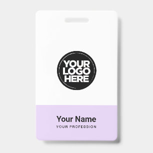 Liliac Purple Company Logo Name Title Bar Code Badge