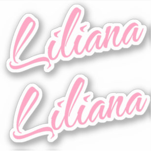 Liliana Nom décoratif en rose x2 Sticker