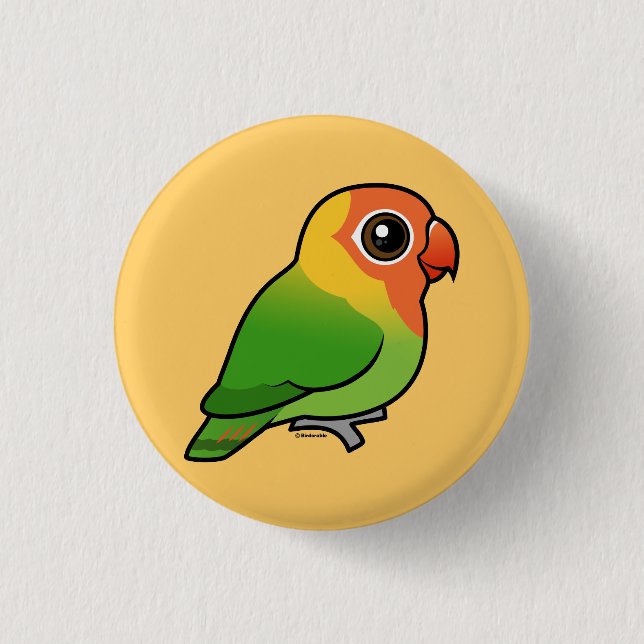 Lilian's Lovebird 1 Inch Round Button (Front)