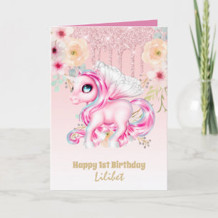 Lilibet 1er Anniversaire Cartes - Princesse Unicor