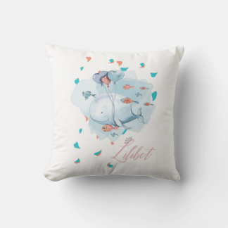 Lilibet Named Magical WHALE Gifts for Girls Throw Pillow