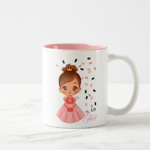 Lilibet Named Peach Princess Gifts for Girls Two-Tone Coffee Mug