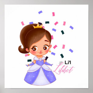 Lilibet Named Purple Princess Gifts for Girls Poster