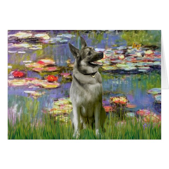Lilies 2 -Norwegian Elkhound (Front Horizontal)