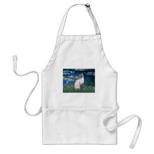 Lilies 5 - Blue Point Siamese cat Standard Apron