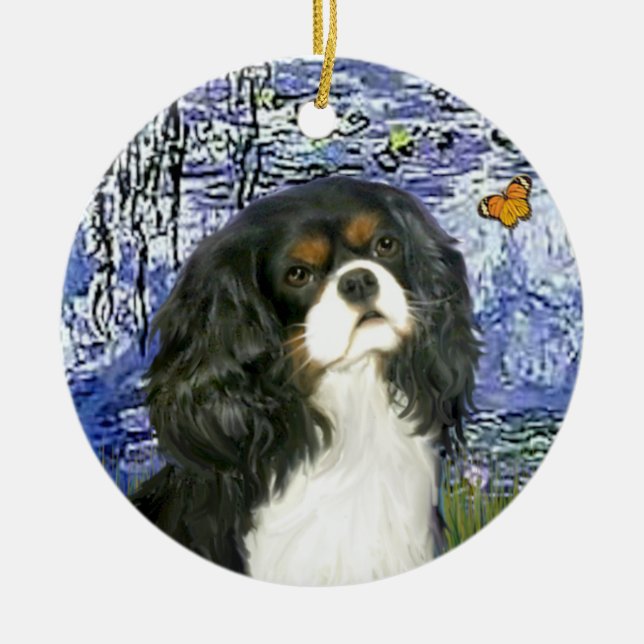 Lilies 6 - Cavalier (tri colour) Ceramic Ornament (Front)