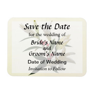 Lilies and Berries Save the Date Magnet