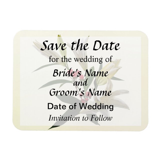 Lilies and Berries Save the Date Magnet (Horizontal)